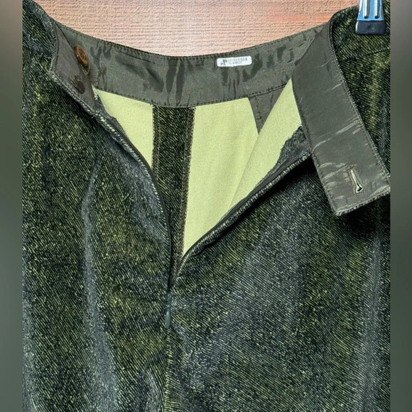 🌻 Etcetera Velour Green & Black Bootcut Pants Women’s size 2 Casual Career Y2K - Picture 5 of 7